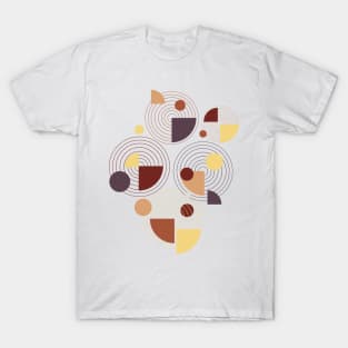 Geometric minimal abstract brown pattern T-Shirt